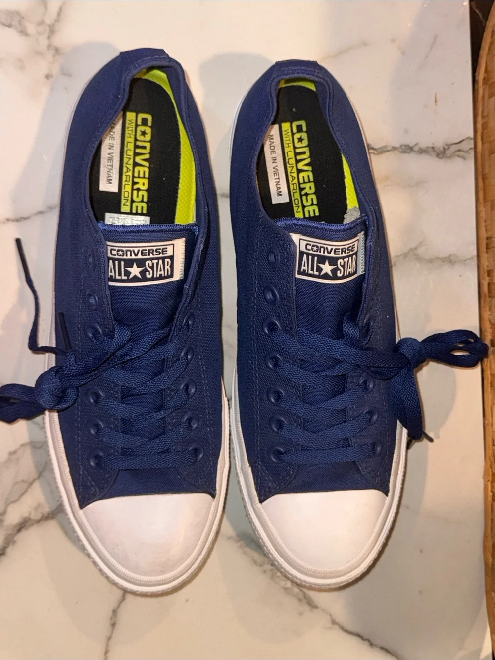 Converse Chuck Taylor 2 Ox Sodalite Blue Nike Lunarlon Low Top Sneakers Size 9.5 - Picture 5 of 8